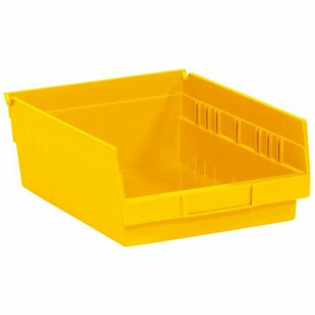 BSC PREFERRED 11 5/8 x 8-3/8 x 4'' Yellow Plastic Shelf Bin Boxes, 20PK S-13398Y